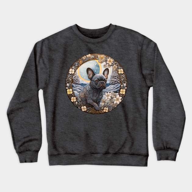 Artistic Frenchie Illustration Crewneck Sweatshirt by You Had Me At Woof